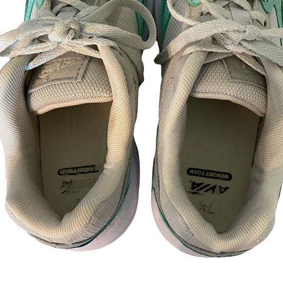 Avia Sz 7.5 Women’s Gray Green Memory Foam Lightweight Lace-Up Sneakers - Picture 5 of 7